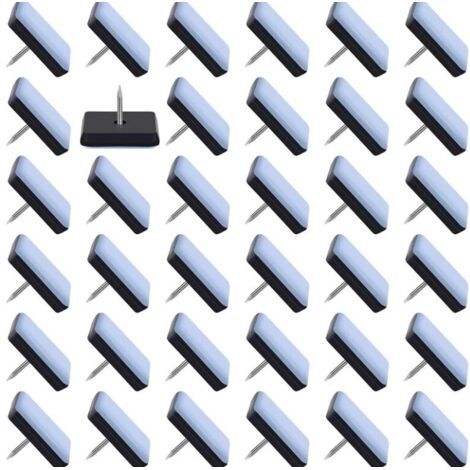 Paquete de 50 deslizadores para muebles de 25 x 25 mm, deslizadores deslizantes de teflón, deslizadores para muebles con clavos, deslizadores para sillas con clavos