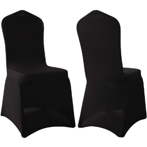 Paquete de 50 fundas elásticas para sillas de boda para recepción, cumpleaños, banquetes, fiestas, reuniones, fundas para sillas, color negro