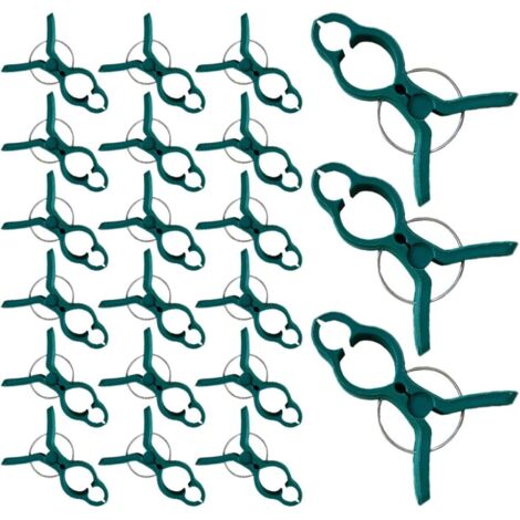 Paquete de 50 pinzas de plástico para jardinería, ideales para sujetar tomates y orquídeas. Soporte ligero y resistente para exteriores.