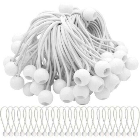 Paquete de 50 tensores elásticos con bolas elásticas para carpas, carpas, pancartas y lonas - KZQ