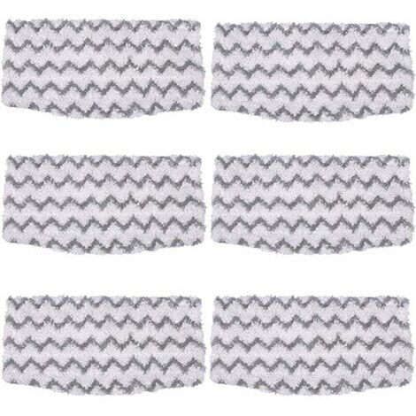 Paquete de 6 almohadillas de microfibra de repuesto para mopa de limpieza de suelos duros S1000, compatibles con los modelos de mopa de vapor Shark S1000A, S1000, S1000C y S1000WM.