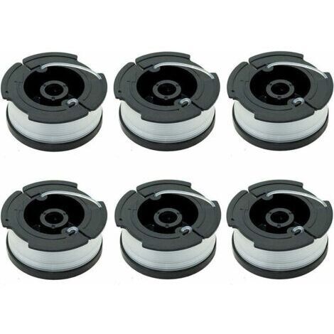Paquete de 6 bobinas A6481 y A6485 para cortacéspedes Black & Decker