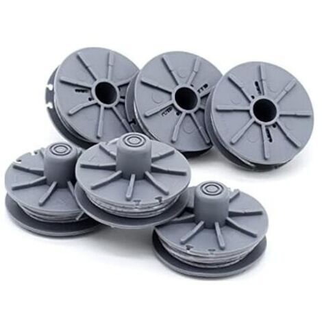 Paquete de 6 bobinas de hilo de corte compatibles con Gardena 5307-20, para cortacéspedes, reemplazo rápido y sencillo.