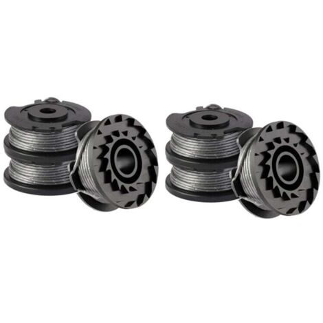 Paquete de 6 bobinas de hilo para recortadora Bosch ART 23 SL/ART 26 SL, bobina de repuesto de nailon (F016800569+F016800385), diámetro: 1,65 mm, 4,9 m