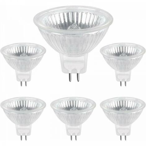 Paquete de 6 bombillas halógenas GU5.3 35W 12V, 400lm Blanco cálido 2700K regulable, bombilla halógena MR16