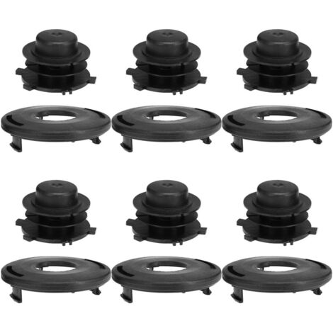 Paquete de 6 carretes y tapas de repuesto para cubierta de cabezal Stihl 25-2 FS 90 100 110 120 130 55 80 83 85