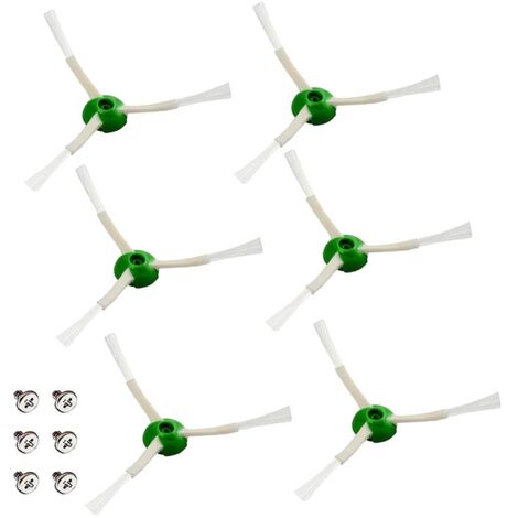 Paquete de 6 cepillos de repuesto para las barredoras iRobot Series I, E y J (cepillo lateral triangular).