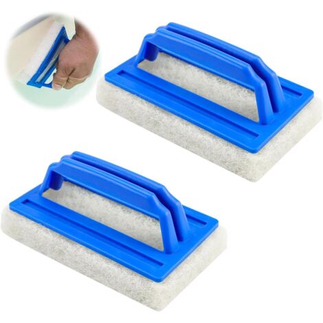 Paquete de 6 cepillos para limpieza de piscinas: elimina manchas y musgo de la piscina, color azul.
