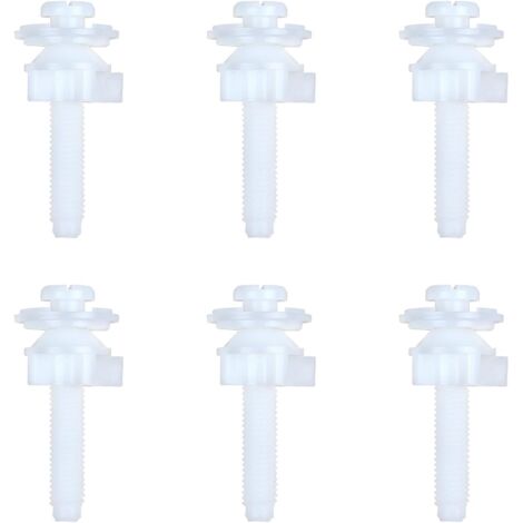 Paquete de 6 estabilizadores para asientos de inodoro - Pernos - Sistema de fijación antideslizante - Solución estabilizadora para la fijación de baños e inodoros