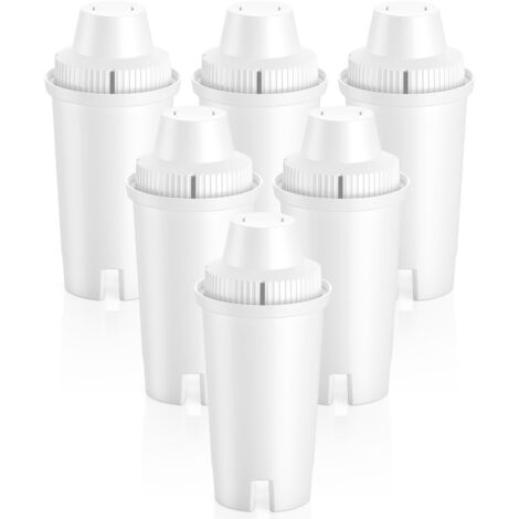 Paquete de 6 filtros de agua de repuesto para jarras y dispensadores de agua Brita, libres de BPA y con certificación NSF, modelos Classic OB03, Mavea 107007 35557, Metro, Everyday y UltraMax. Suminis