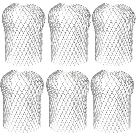 Paquete de 6 filtros de aluminio para canalones, filtros flexibles y duraderos para bajantes de aleros de casas contra hojas.