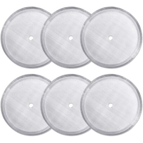 Paquete de 6 filtros de malla de repuesto para prensa francesa, reutilizables, de acero inoxidable, para cafeteras de prensa francesa universales de 1000 ml/34 oz/8 tazas.