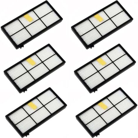 Paquete de 6 filtros de repuesto para aspiradoras Roomba series 800, 900, 850, 860, 861, 866, 870, 880, 890, 900, 960, 980, 981, 985.