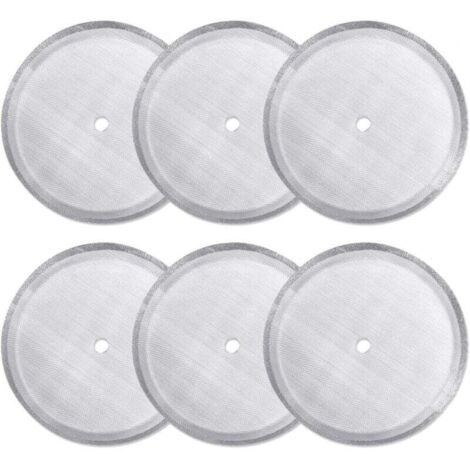 Paquete de 6 filtros de repuesto para cafeteras de prensa francesa, filtros de malla de acero inoxidable reutilizables para cafeteras de prensa francesa universales de 1000 ml/34 oz/8 tazas