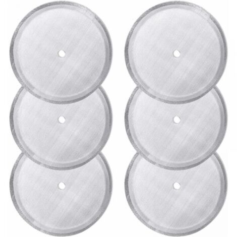 Paquete de 6 filtros de repuesto para prensa francesa, reutilizables, de malla de acero inoxidable, para cafeteras de prensa francesa universales de 1000 ml/34 oz/8 tazas.
