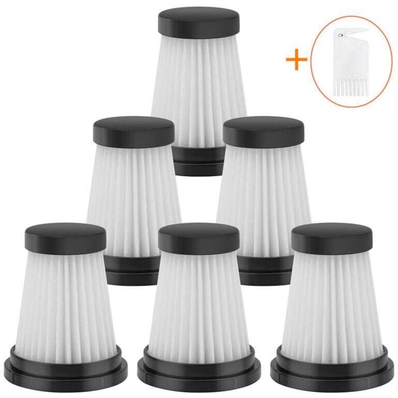 Paquete de 6 filtros hepa de repuesto para aspiradoras inalámbricas Moosoo K12, K12 Pro y K13, Genius Invictus One 1.0 X7/2.0 y Foxnovo 13KPA.