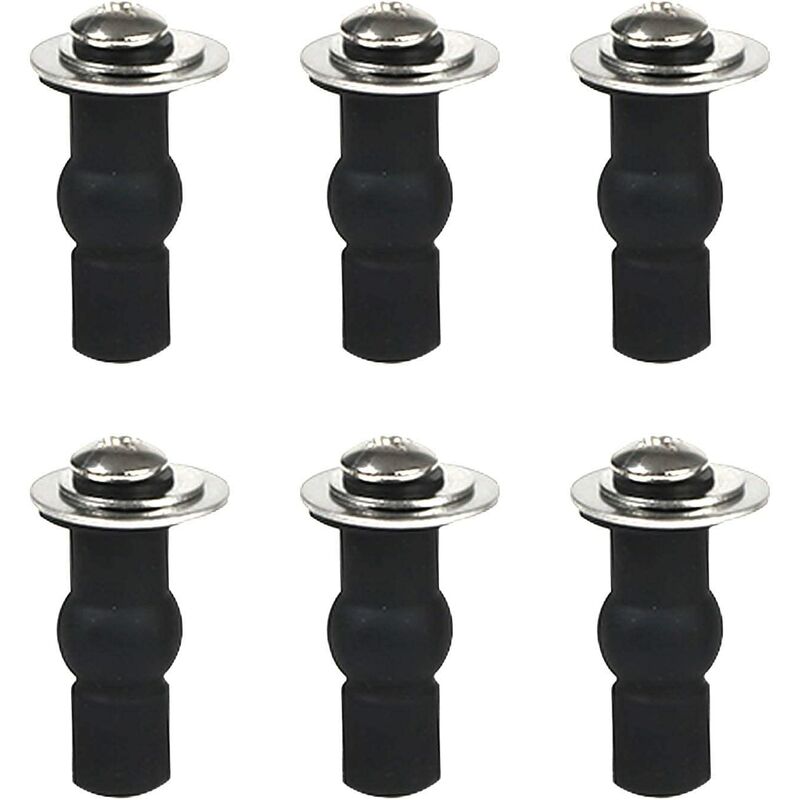 

Paquete de 6 tornillos universales para bisagras de asiento de inodoro, bisagras de asiento de inodoro fijaciones de orificios ciegos Tuercas de goma