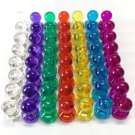 Paquete de 70 chinchetas magnéticas de colores, imanes de neodimio para refrigerador, pizarra blanca, superficies metálicas, no requieren perforación, reutilizables.