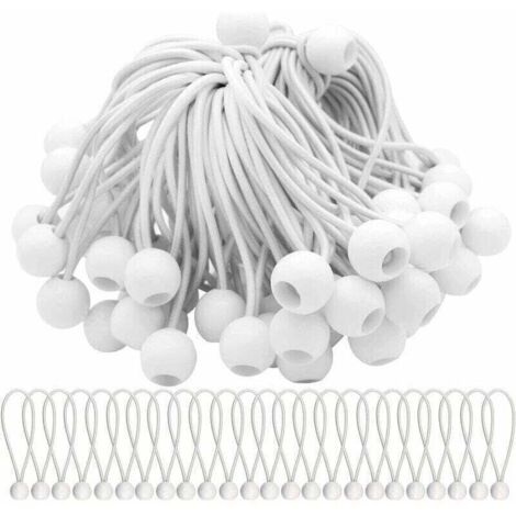 Paquete de 75 tensores elásticos, cuerdas elásticas con bolas, cuerdas elásticas, bolas elásticas para carpas, tiendas de campaña, pancartas y lonas.
