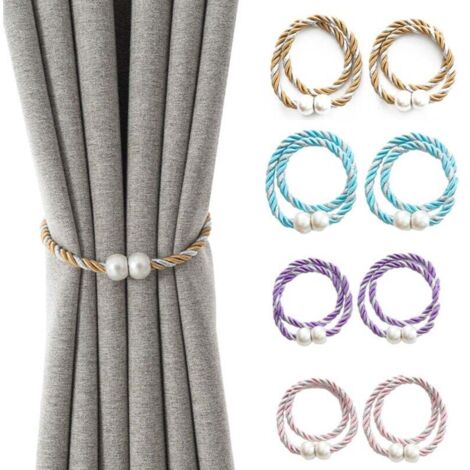 Paquete de 8 abrazaderas magnéticas para cortinas, con bolas, decorativas, para cortinas finas y gruesas.