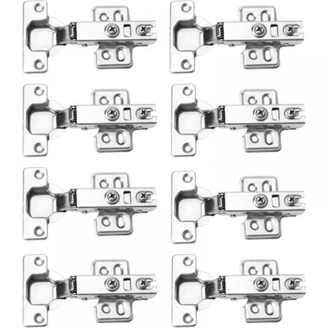 Paquete de 8 bisagras para gabinetes de cocina, dormitorio, comedor, puertas plegables de cierre suave con tornillos