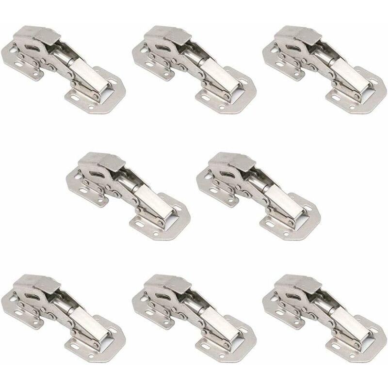 

Paquete de 8 bisagras para puerta de armario bisagras de cocina de superposición completa de 90 grados, montaje en superficie - Litzee