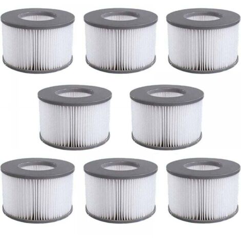 Paquete de 8 cartuchos de filtro de repuesto para piscina inflable Mspa y jacuzzi Ruikalucky