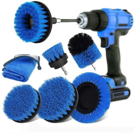 Paquete de 8 cepillos de limpieza para taladros, para lechada, suelos, bañeras, duchas, azulejos, baños y cocinas