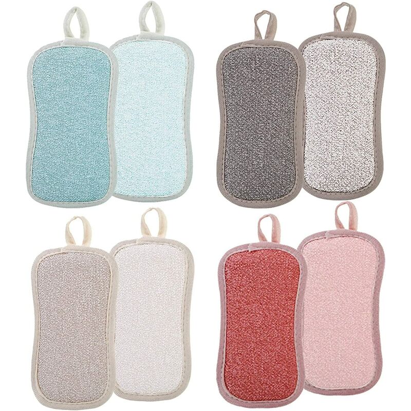 Paquete de 8 esponjas reutilizables de microfibra para lavar platos