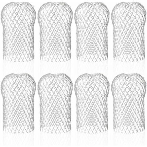 Paquete de 8 filtros de canaletas de aluminio, filtros de canaletas flexibles y duraderos para bajantes domésticos contra hojas.