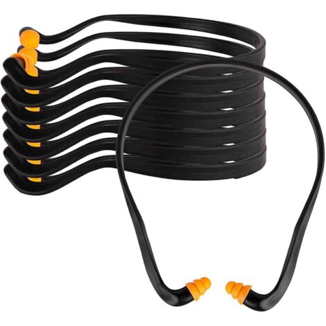 Paquete de 8 pares de tapones para los oídos de silicona reutilizables con elástico, protección auditiva, para tiro, construcción, trabajo, caza y campos de tiro.