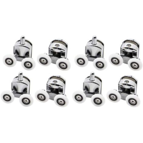 Paquete de 8 rodillos para puerta de ducha de aleación de zinc de 23 mm