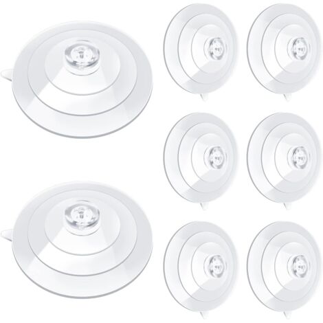 Paquete de 8 ventosas de plástico transparente de 6,35 cm (2,5") sin ganchos para ventanas, coronas, paneles, comederos para pájaros y parabrisas.