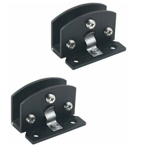 Paquete de bisagras para puertas de cristal, bisagra para puerta de vitrina con clip para vinoteca (apta para vidrio de 5-6 mm de espesor - negro), piezas de repuesto para bisagras de puerta - negro