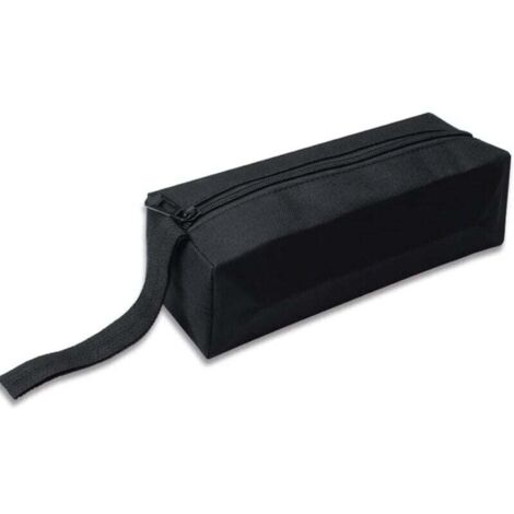Paquete de bolsas/organizador de tela con cremallera multiusos impermeables para tornillos, clavos y herramientas pequeñas/juego de bolsillo para pernos y tuercas (negro)