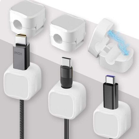 Paquete de clips para cables, organizador de cables magnético, organizador de cables autoadhesivo, clips magnéticos para cables, soporte para cables para el hogar, gestión de cables para la oficina (b