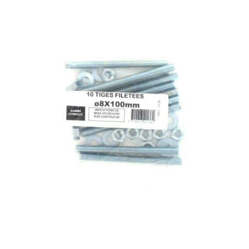 

Paquete de diámetro 10 varillas roscadas M8 Batifix 8 x 100mm