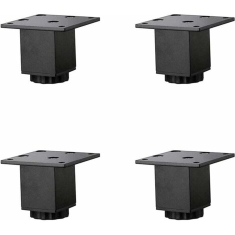 Paquete de patas de muebles de aleación de aluminio de 5 cm de altura ajustable, patas de mesa de café para sofá, patas de mueble de baño para lavabo, 5-40 cm, negro mate, con tornillos