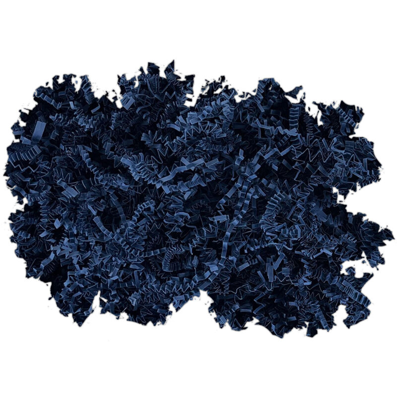 Paquete de regalo de papel decorativo azul marino con relleno de chips ecológicos de 100 g