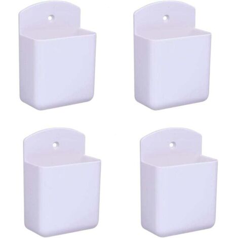 Paquete de soportes para control remoto blancos, soporte para control remoto, montaje en pared, caja de almacenamiento de medios para el hogar, la oficina, el dormitorio