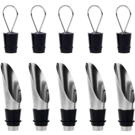 paquetes de botellas de acero inoxidable 2 en 1 con vertedor y tapa de ventilación – Set de regalo de botella y bodega