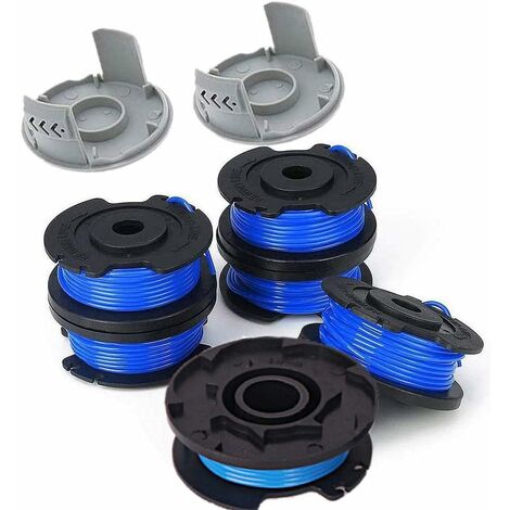 Paquets Bobine de Rechange pour Coupe-bordure de Ligne 0,065 pouce pour Ryobi 18v 24v 40v, Compatible Avec Ryobi One + AC14RL3A, Coupe-fil Sans Fil Line 11ft, 6 Bobines + 2 Capuchons de Coupe