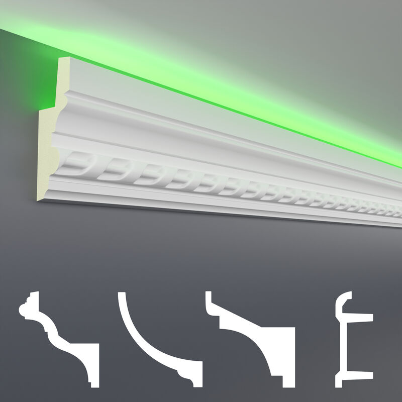 Paquets économiques LED-1 à LED-20 Profil PU - éclairage indirect, opaque: 20 mètre, LED-5 / 105x35mm