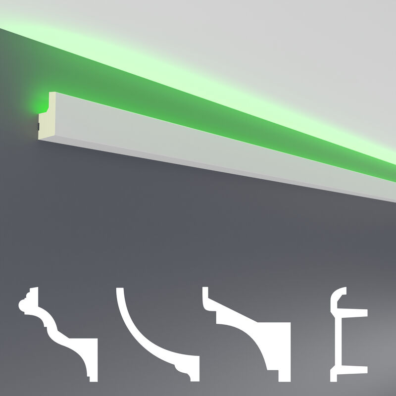 Paquets économiques LED-1 à LED-20 Profil PU - éclairage indirect, opaque: LED-19 / 35x22mm, 2 mètres