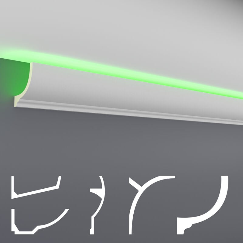 Hexim - Paquets économiques LED-1 à LED-20 Profil pu - éclairage indirect, opaque: 2 mètres, AB299 / 80x80mm