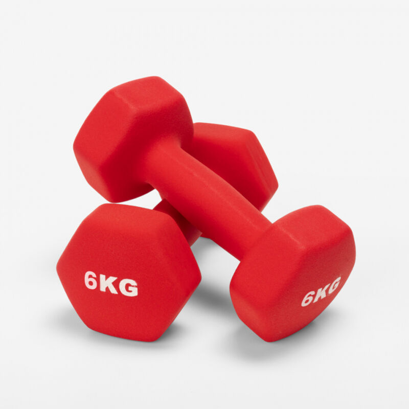 

Set de 2 pesas de 6 kg de peso gimnasio y fitness Megara vinilo