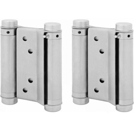 Par de bisagras de acero inoxidable para puertas de salón estilo western, bisagra de doble resorte, 75 mm (carga hasta 15 kg),