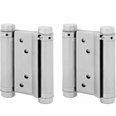 par de bisagras para puertas bidireccionales con resorte de doble acción de acero inoxidable para salón occidental, 75 mm (carga hasta 15 kg)