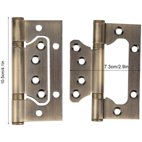 Par de bisagras silenciosas para puertas en acero inoxidable color bronce y verde para uso interior con rodamientos - dimensiones 10,5 x 7,3 x 0,25 cm (2 unidades)