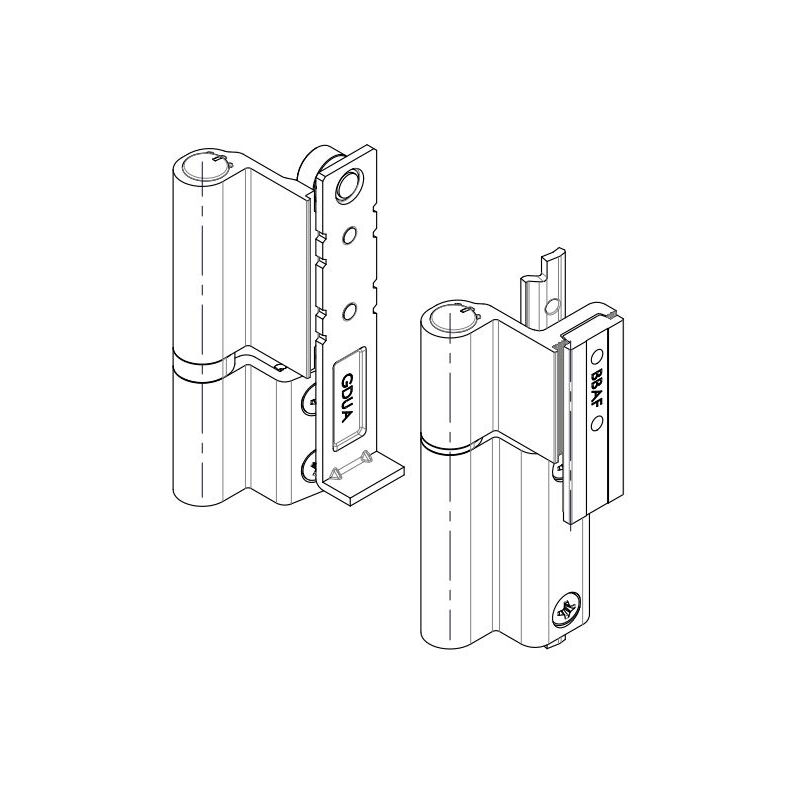 Fapim - Par de bisagras simétricas Galicube oscilobatientes ral 9010 Blanco - 1404AI32